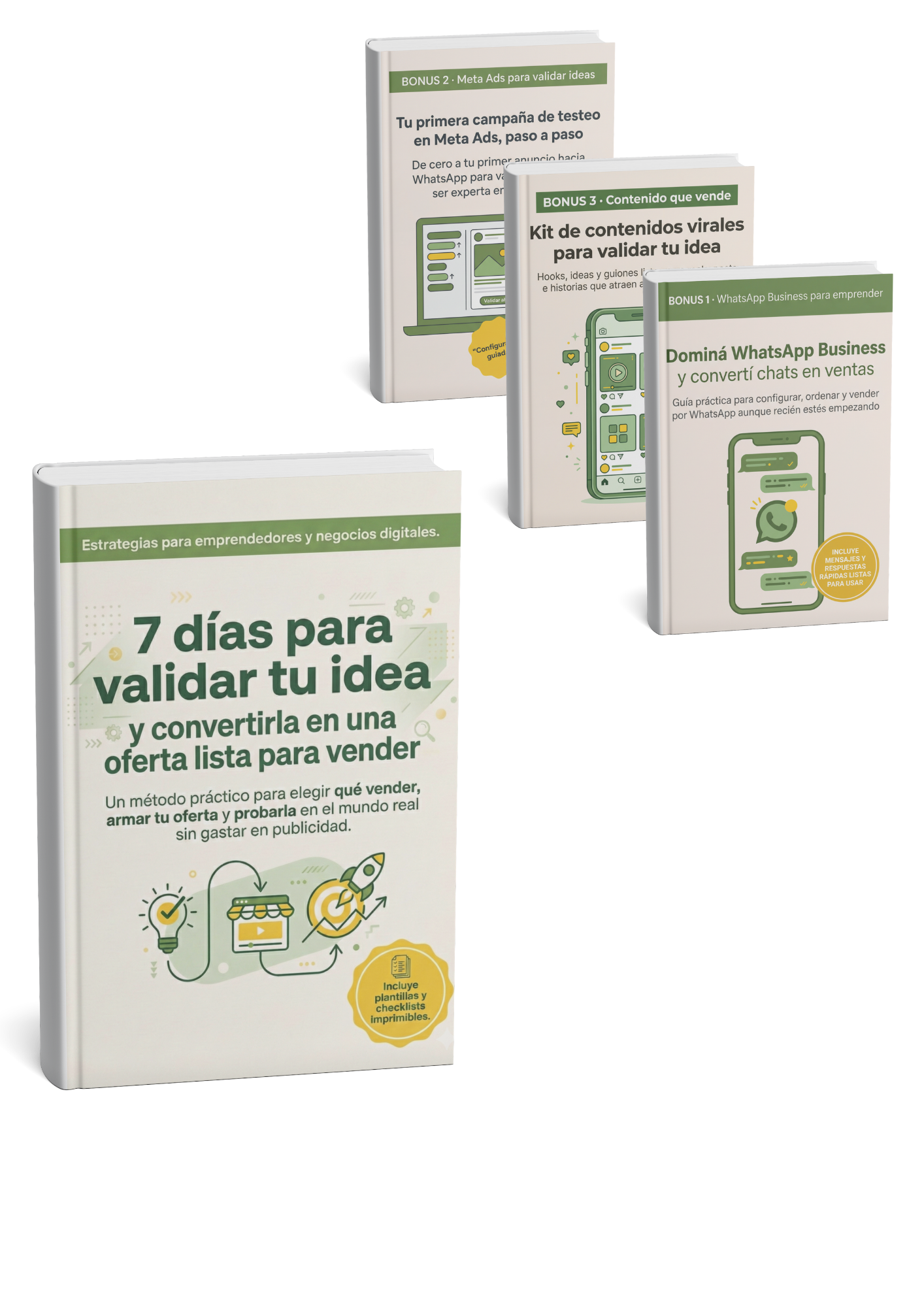 7 días para validar tu idea y convertirla en una oferta lista para vender + 3 Bonus de REGALO